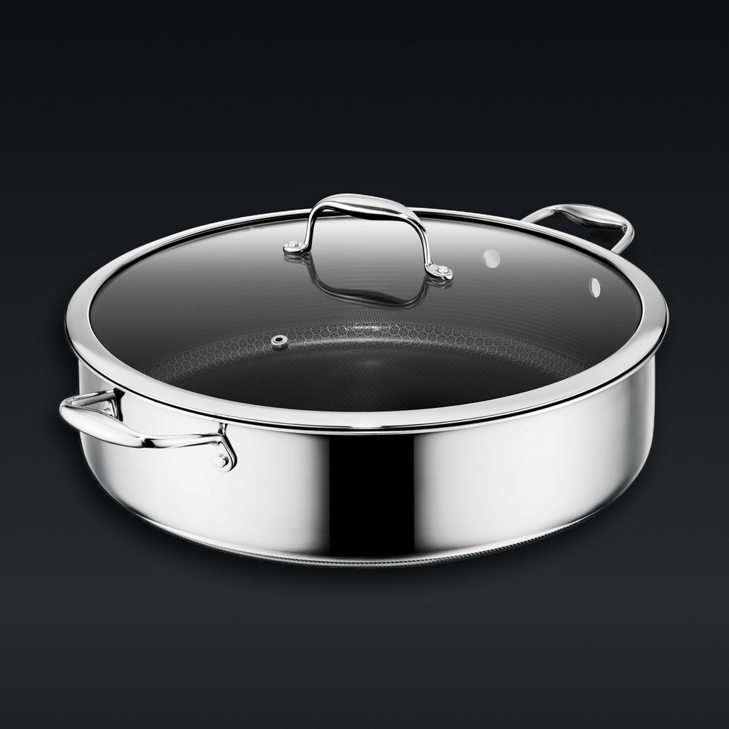Hybrid Deep Sauté Pan with Lid 10-QT