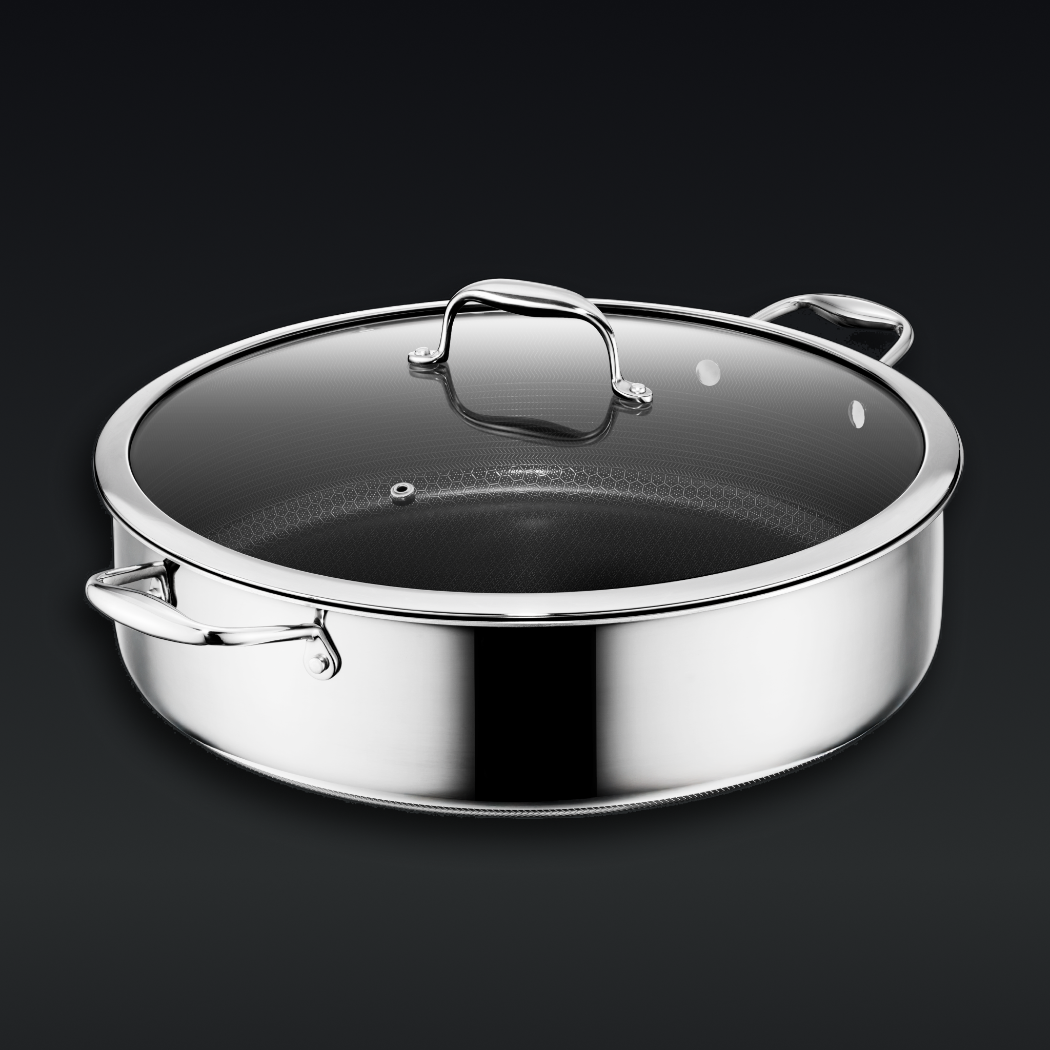 Hybrid Deep Sauté Pan with Lid 10-QT