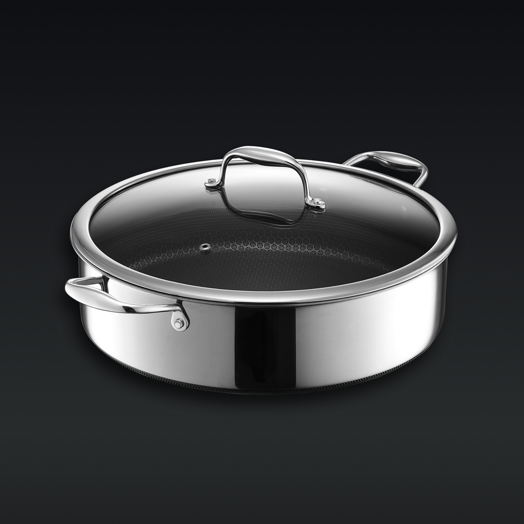 Hybrid Deep Sauté Pan/Chicken Fryer with Lid 7-Qt