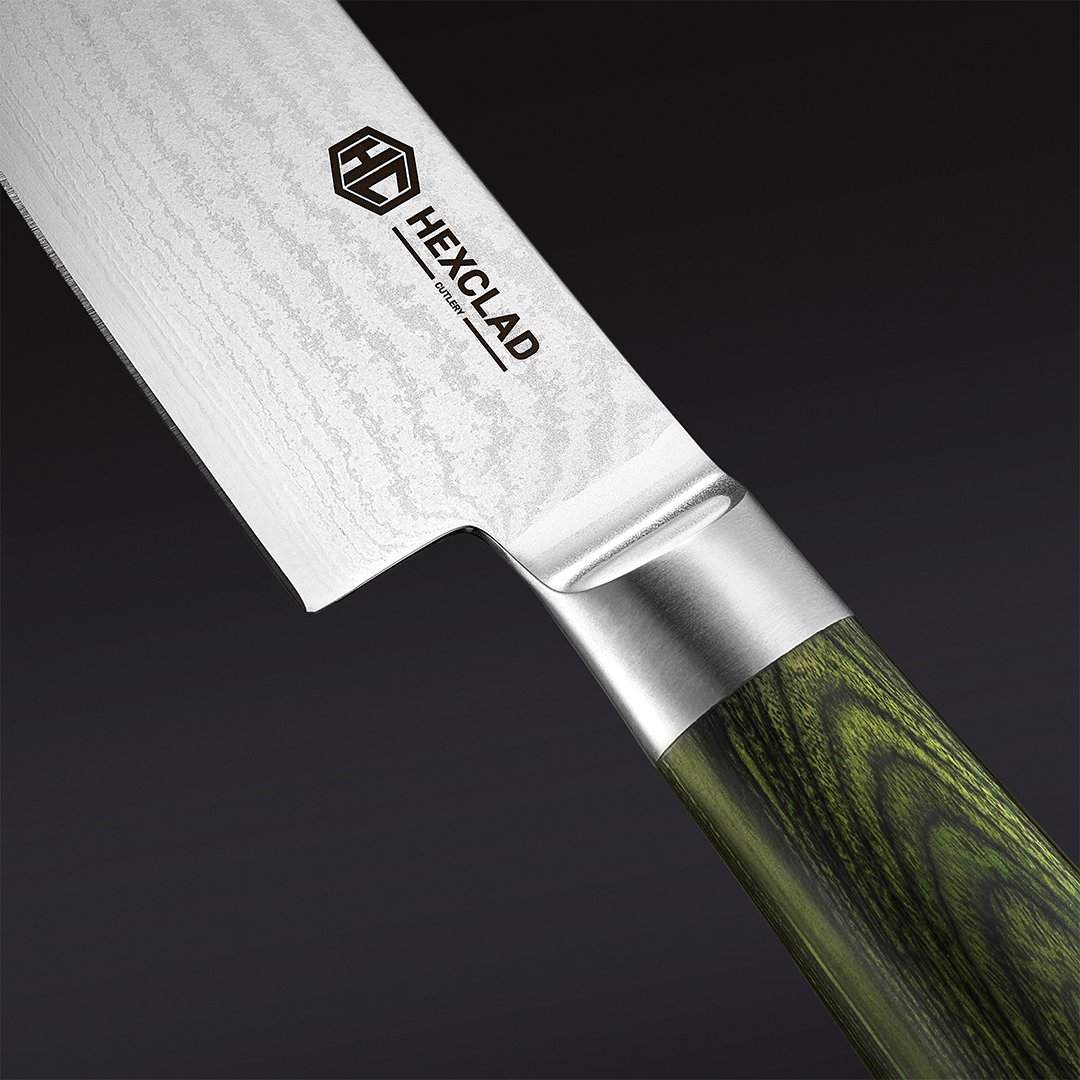Damascus Steel Starter Knife Set 2-pc (Green)