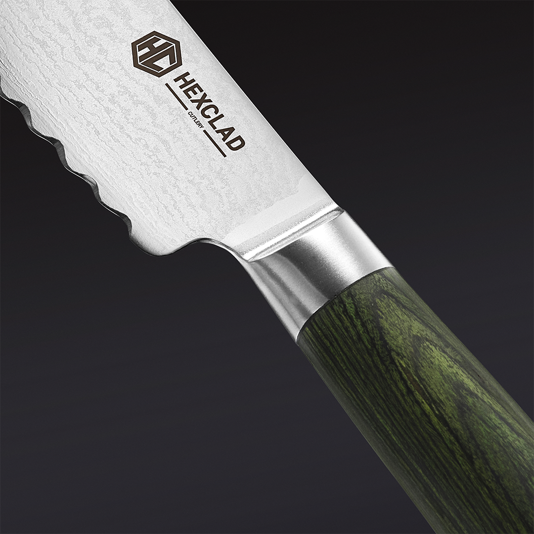 Damascus Steel Starter Knife Set 2-pc (Green)