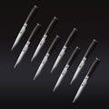 Damascus Steel Steak Knife Set 8-pc (Espresso)