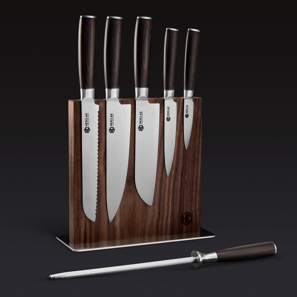 Damascus Steel Knife Set 7-pc (Espresso)
