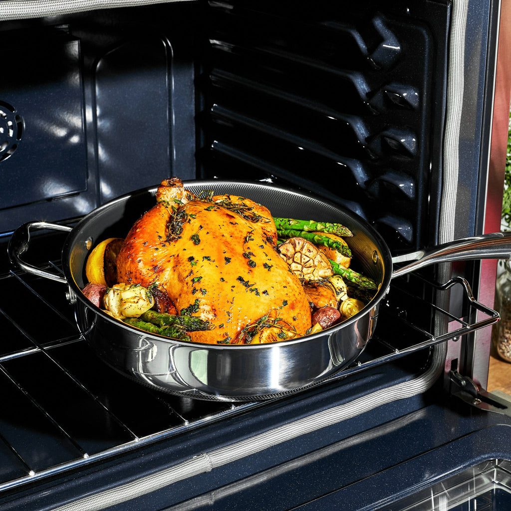 Hybrid Deep Sauté Pan with Lid 5.5-Qt