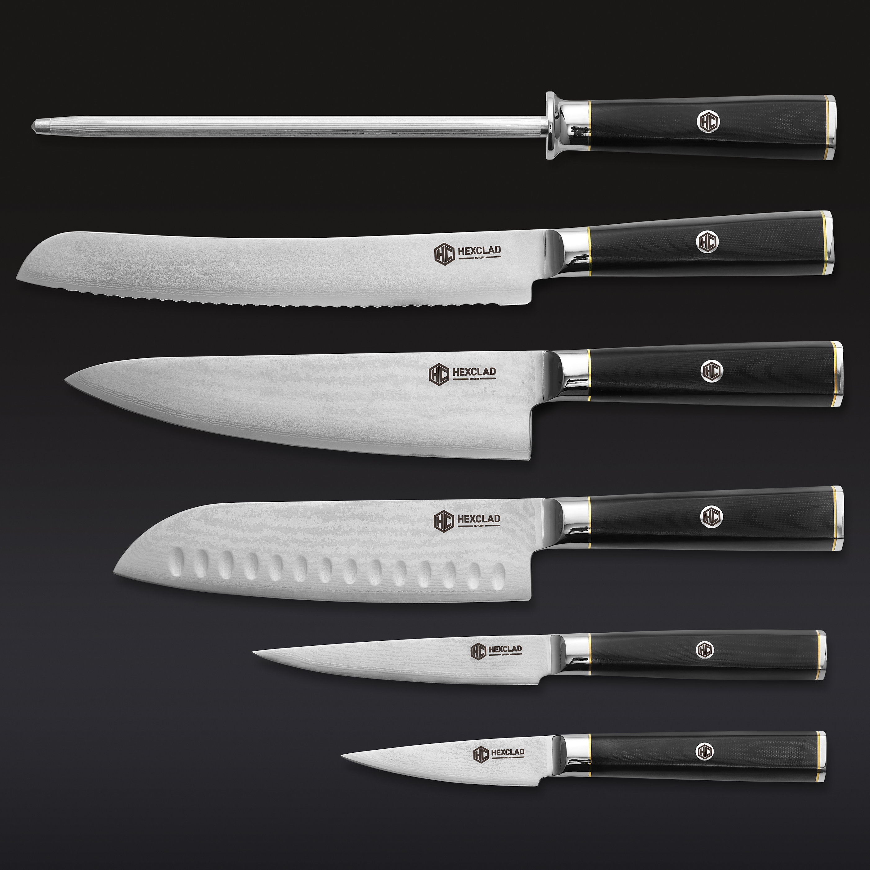 Master Series Damascus Steel Knife Set 6-pc