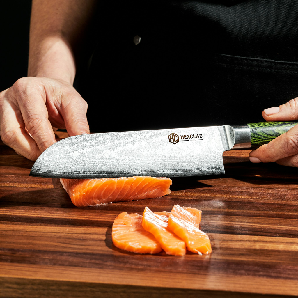 Damascus Steel Knife Set 7-pc (Green)