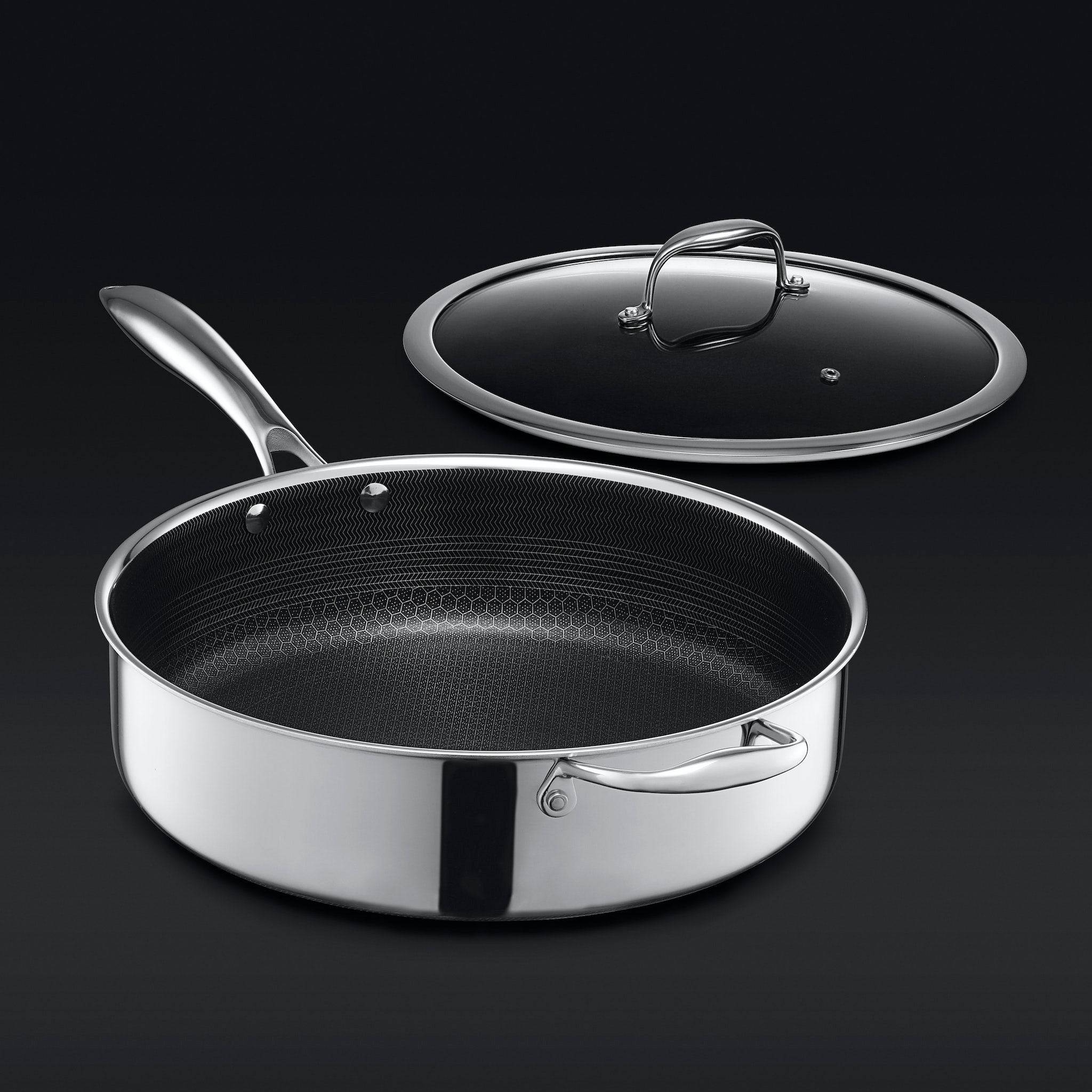 Hybrid Deep Sauté Pan with Lid 5.5-Qt