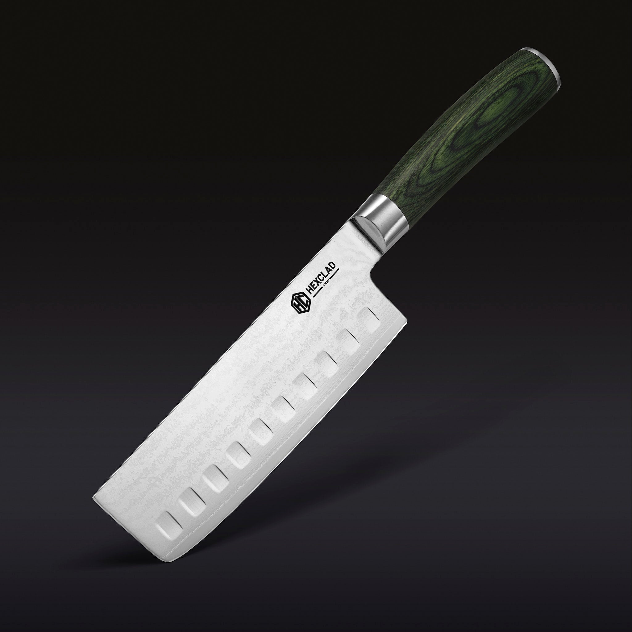 Damascus Steel Nakiri Knife 6.5" (Green)