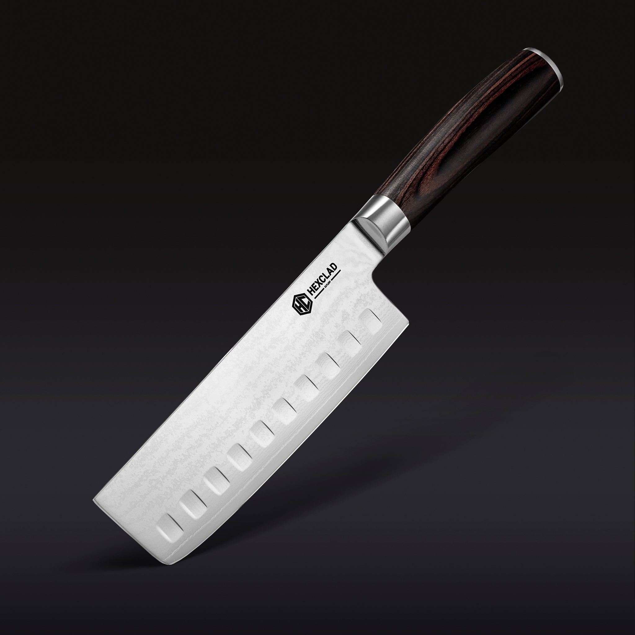 Damascus Steel Nakiri Knife 6.5" (Espresso)
