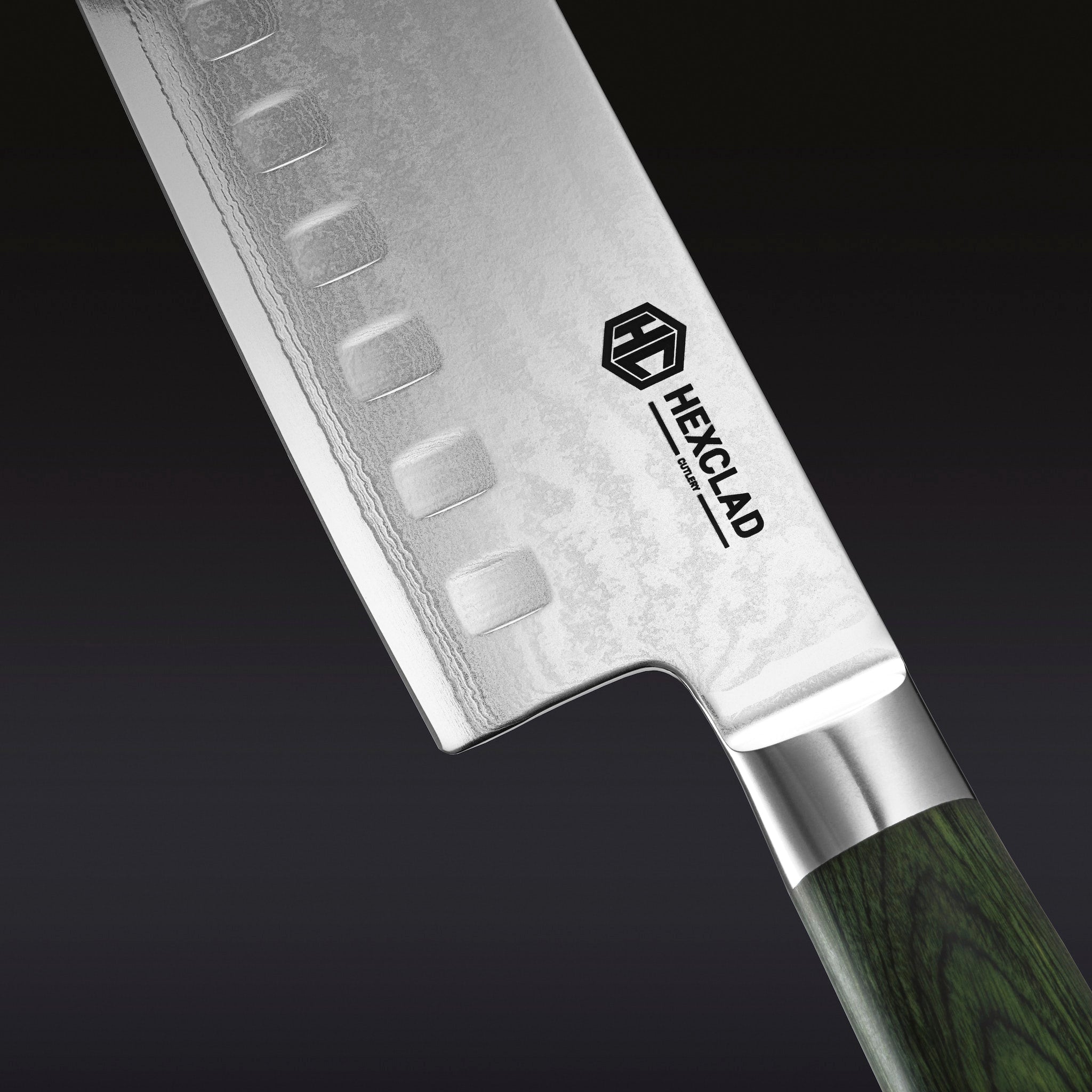 Damascus Steel Nakiri Knife 6.5" (Green)