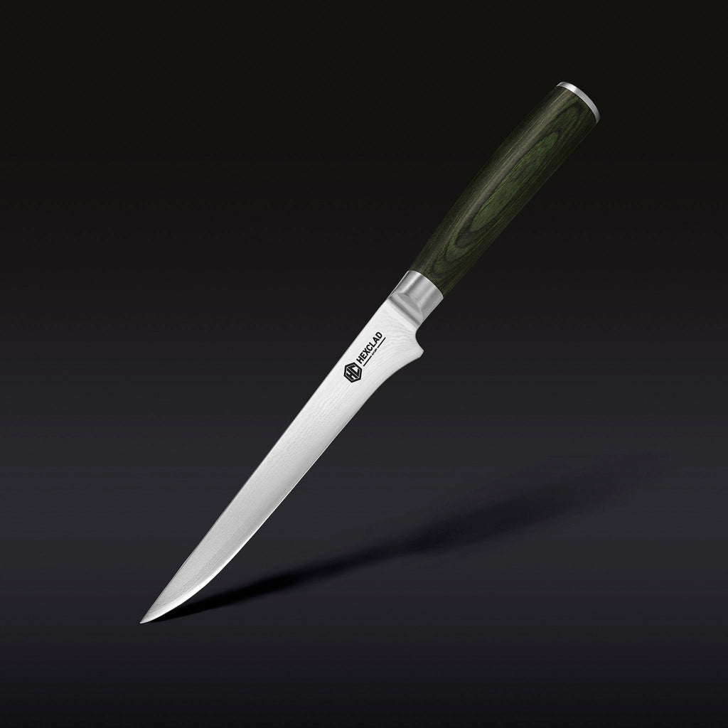 Damascus Steel Boning & Fillet Knife 6" (Green)