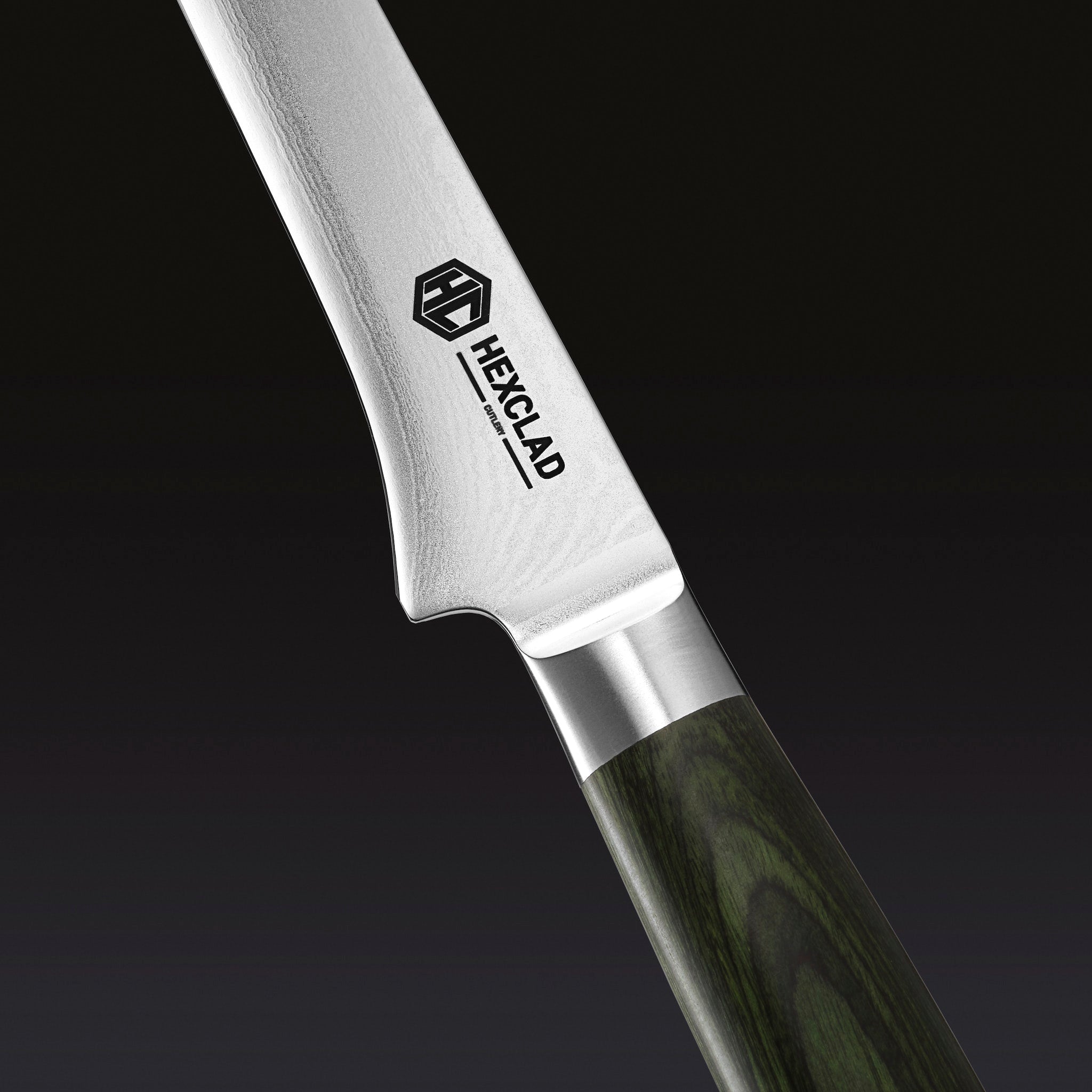 Damascus Steel Boning & Fillet Knife 6" (Green)