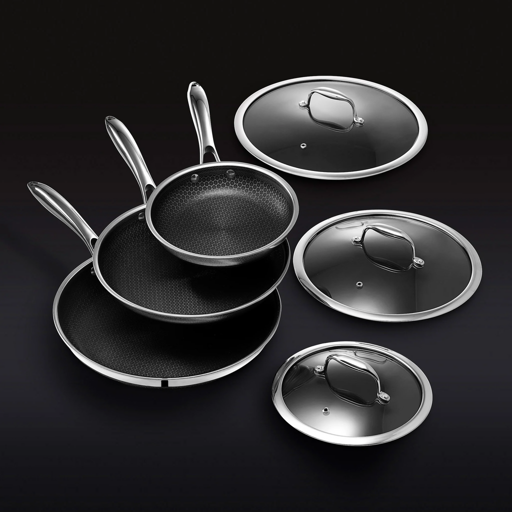 Hybrid Fry Pan Set with Lids 6pc