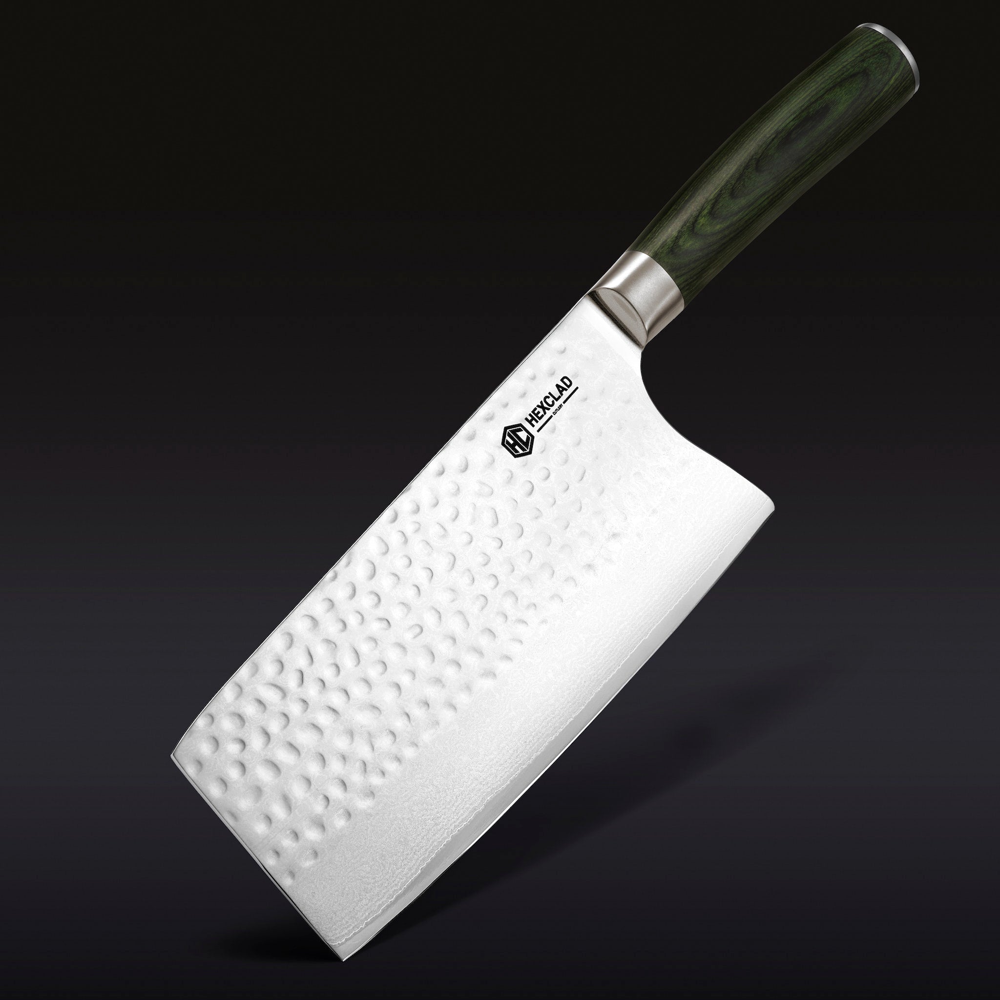 Damascus Steel Cleaver 7" (Green)