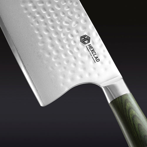 Damascus Steel Cleaver 7" (Green)