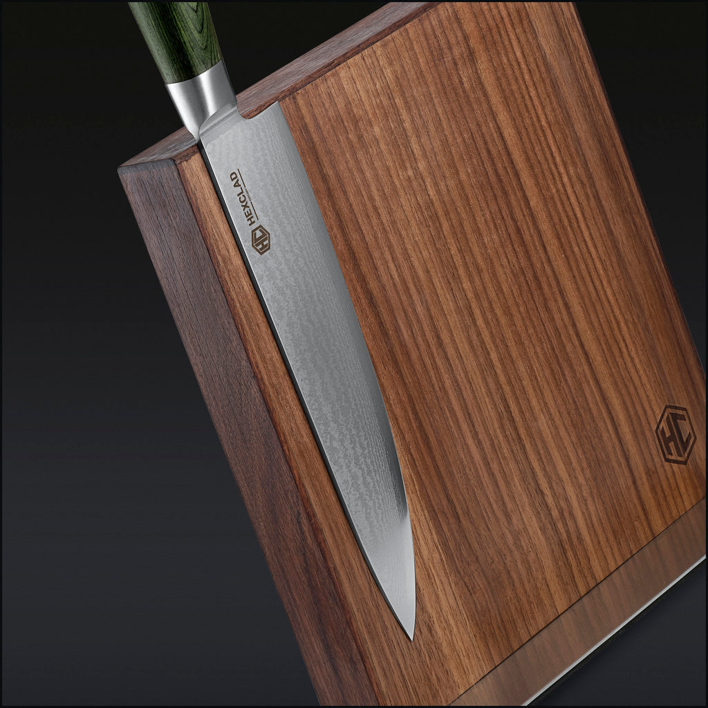 Damascus Steel Knife Set 7-pc (Green)