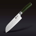 Damascus Steel Santoku Knife 7" (Green)