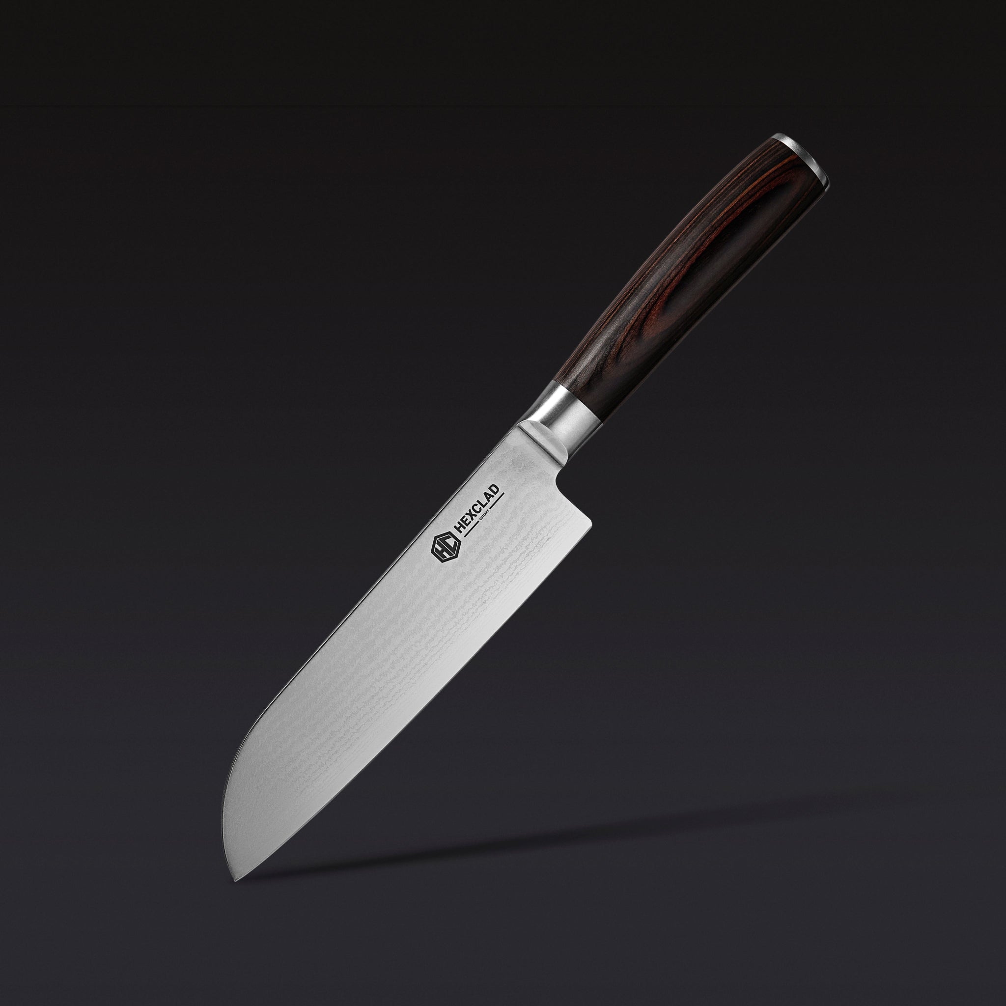 Damascus Steel Santoku Knife 7" (Espresso)