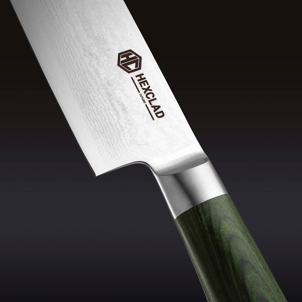 Damascus Steel Santoku Knife 7" (Green)
