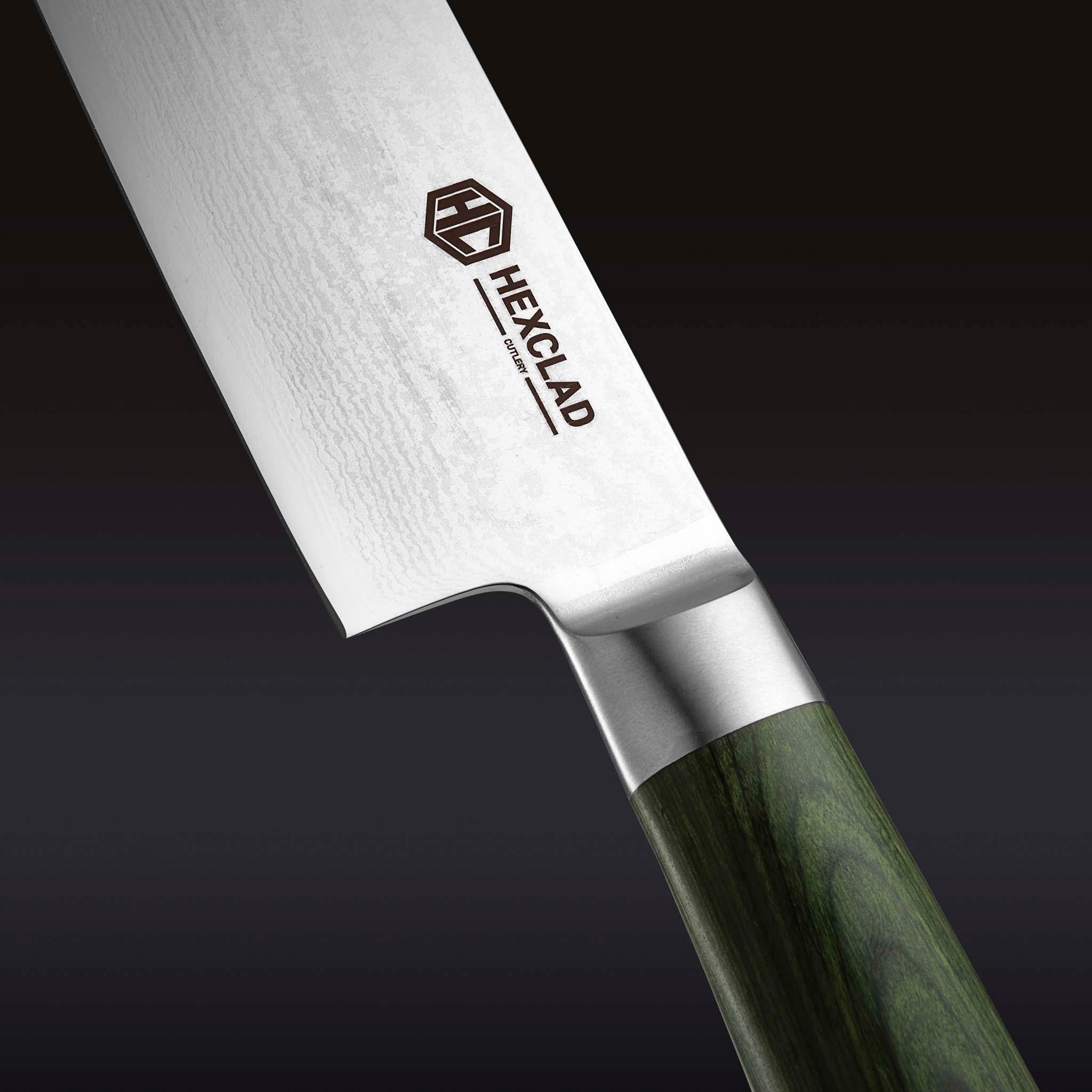 Damascus Steel Santoku Knife 7" (Green)