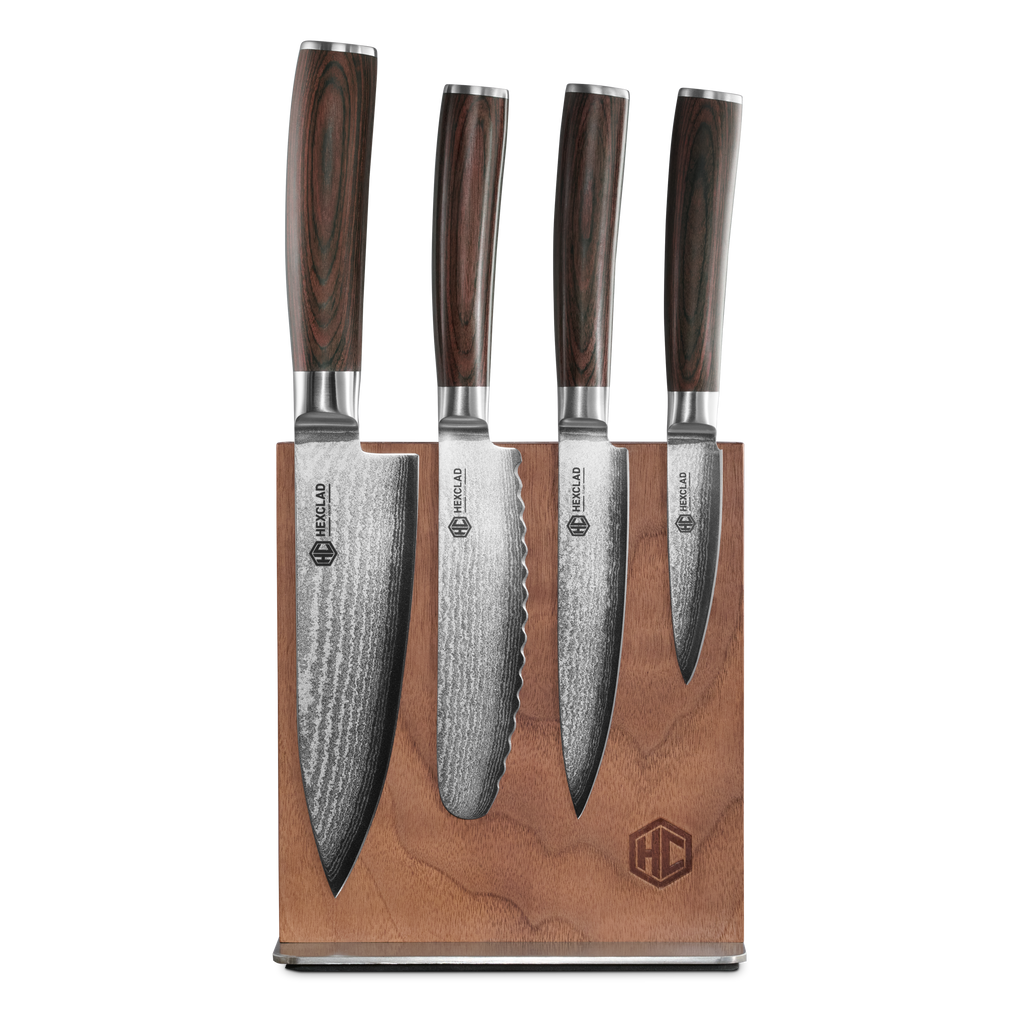 Damascus Steel Studio Knife Set 5-pc (Espresso)