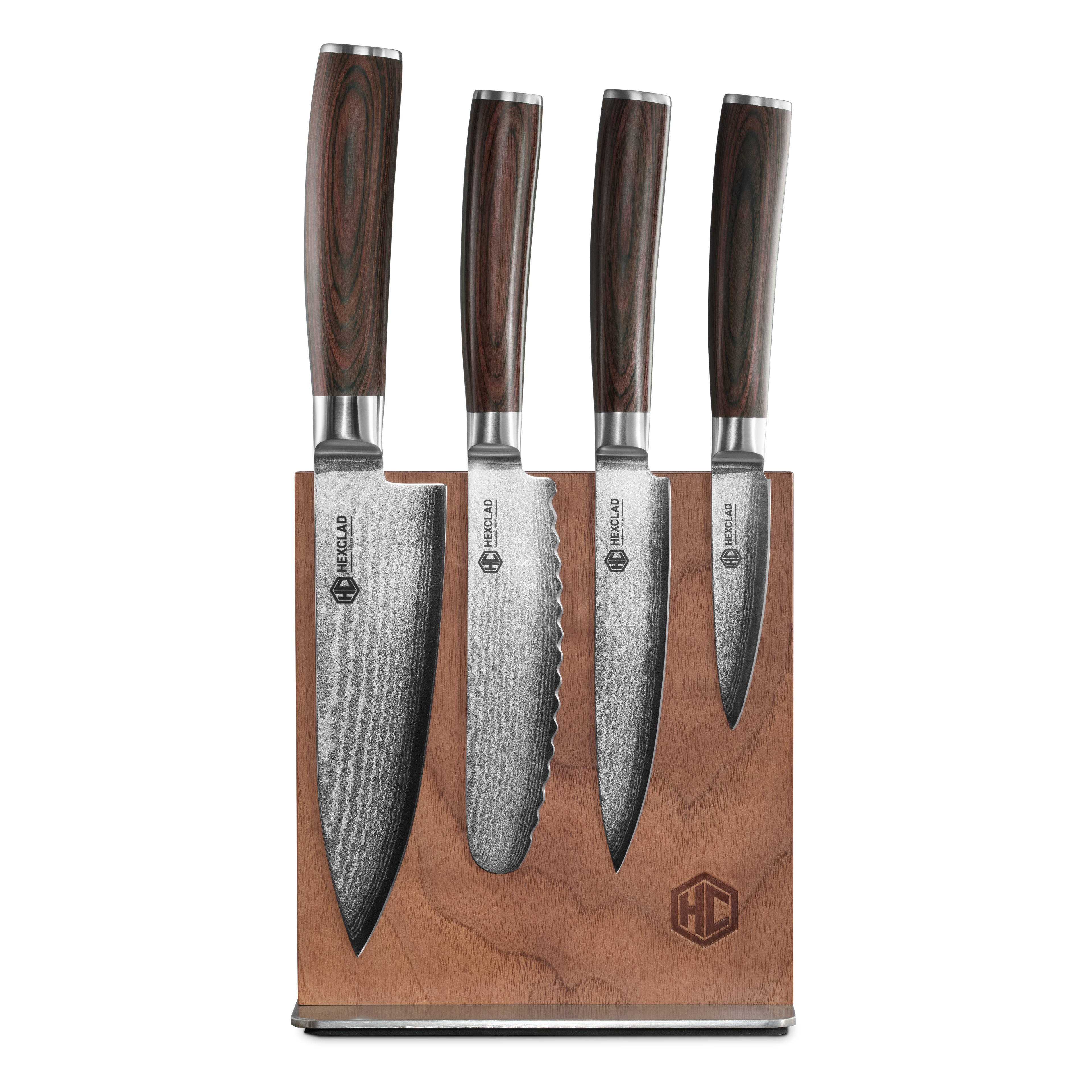 Damascus Steel Studio Knife Set 5-pc (Espresso)