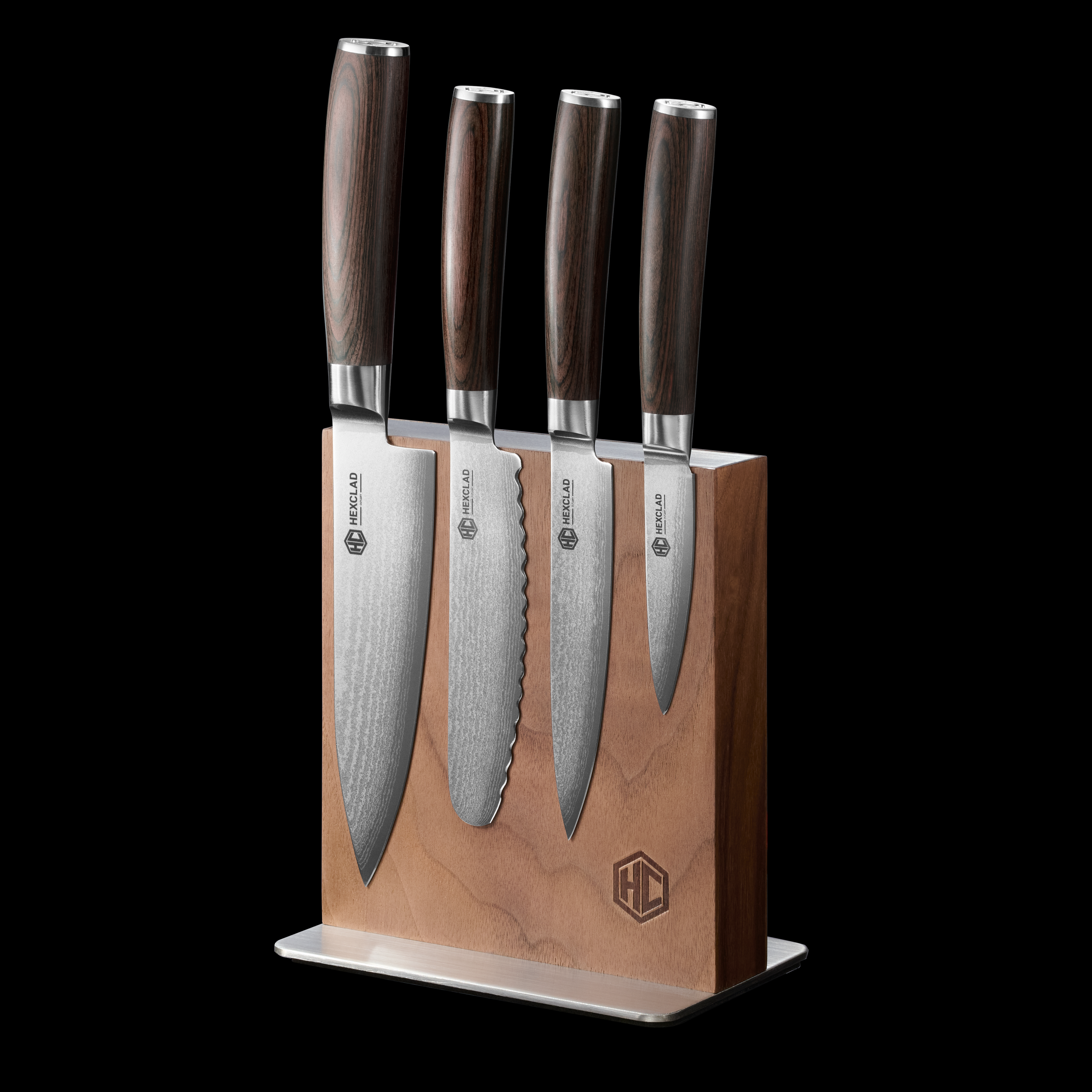Damascus Steel Studio Knife Set 5-pc (Espresso)