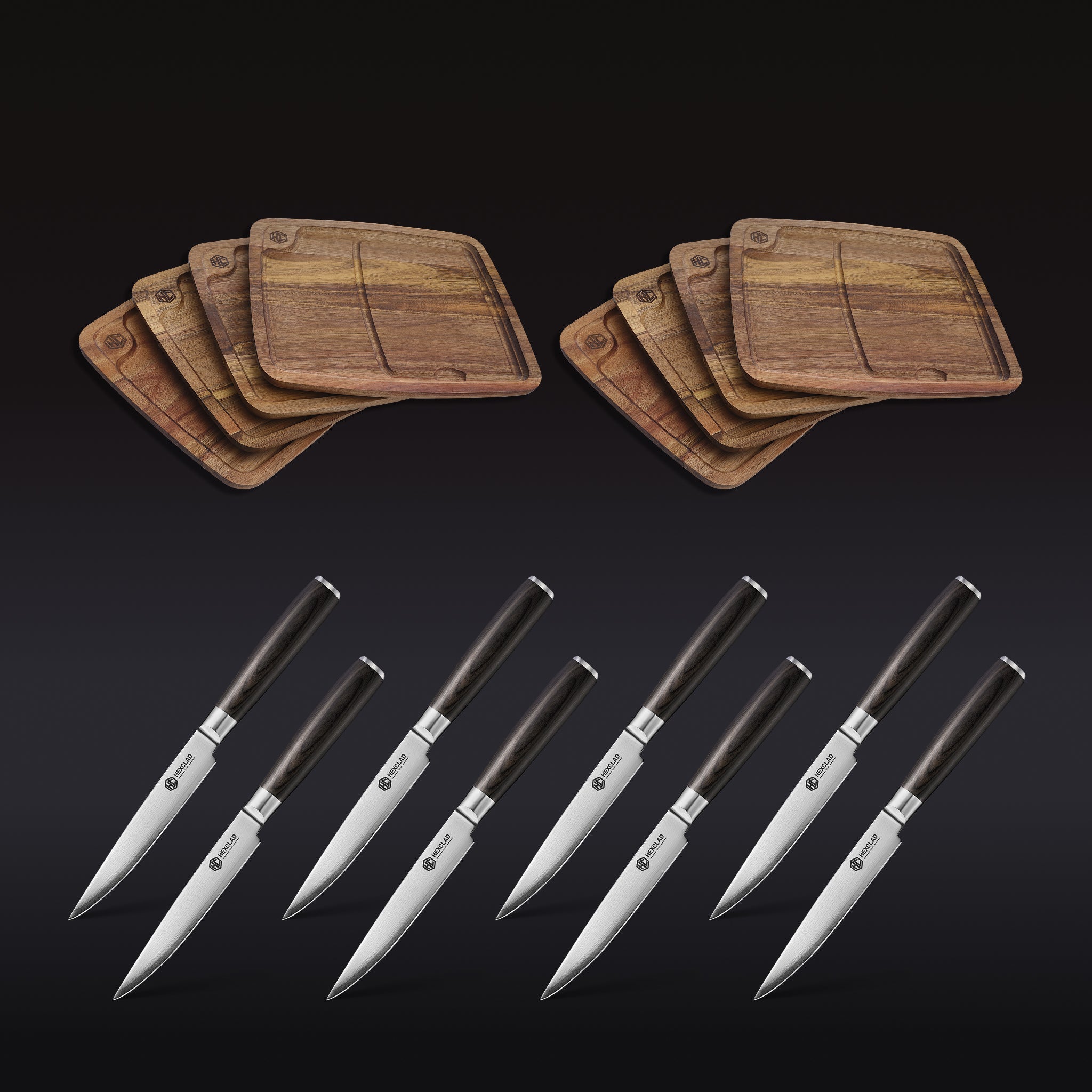 Steak Knife & Bistecca Plate Set 16-pc (Espresso)