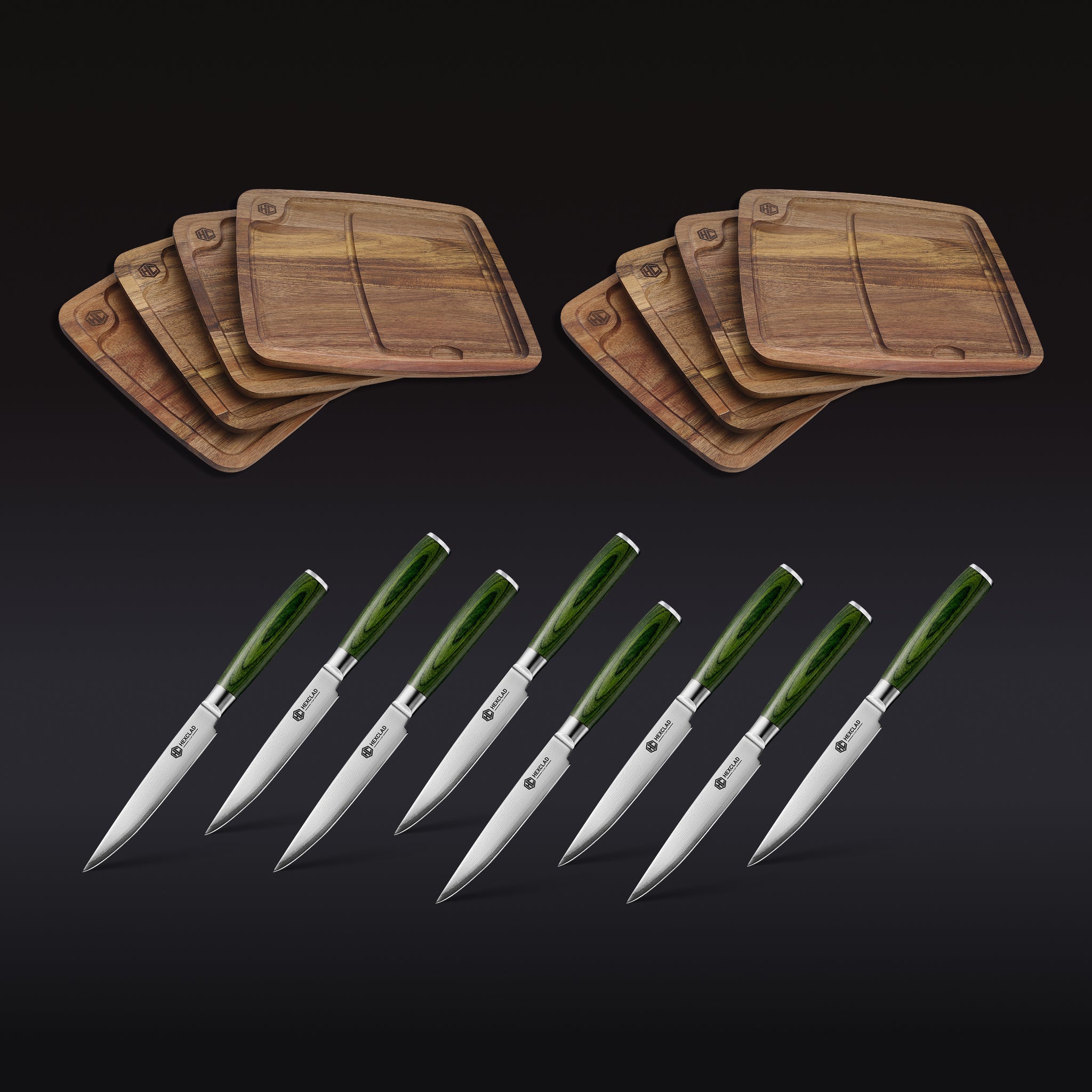 Steak Knife & Bistecca Plate Set 16-pc (Green)