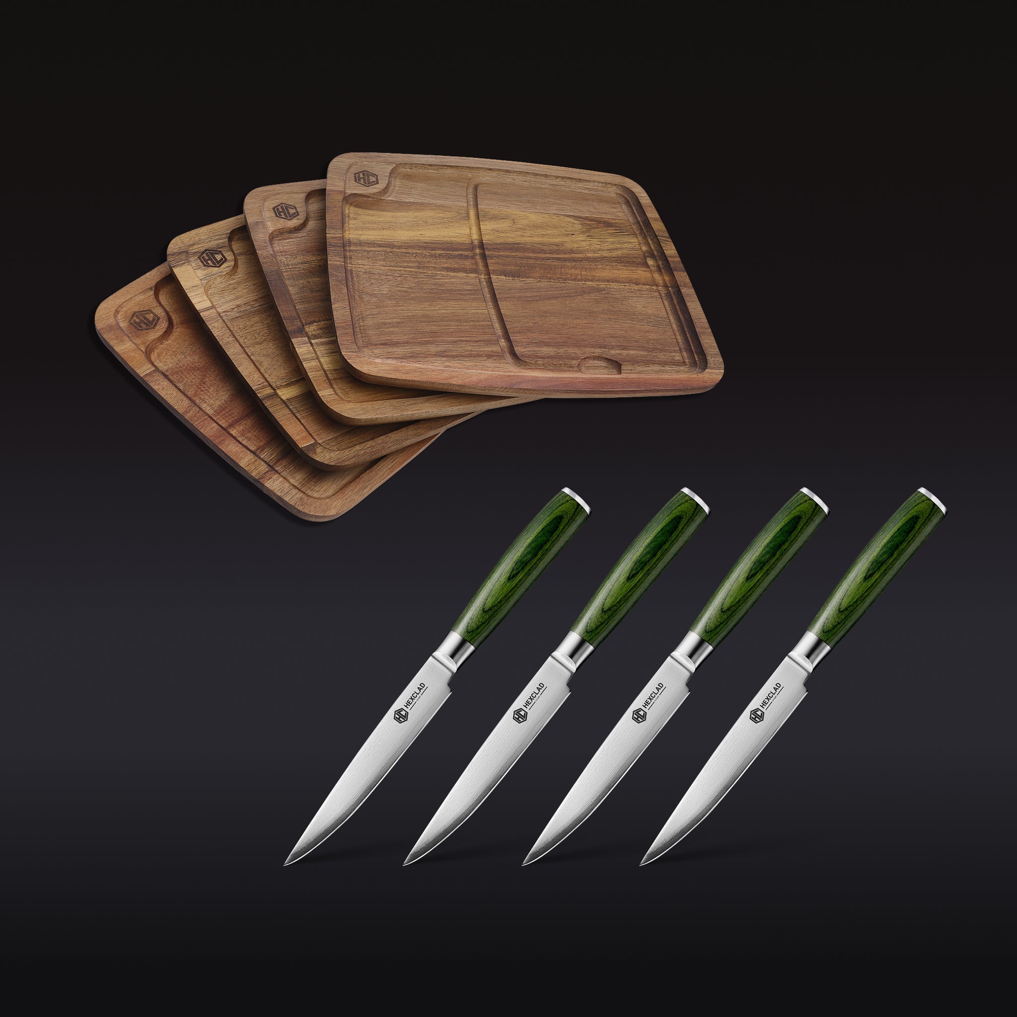 Steak Knife & Bistecca Plate Set 8-pc (Green)