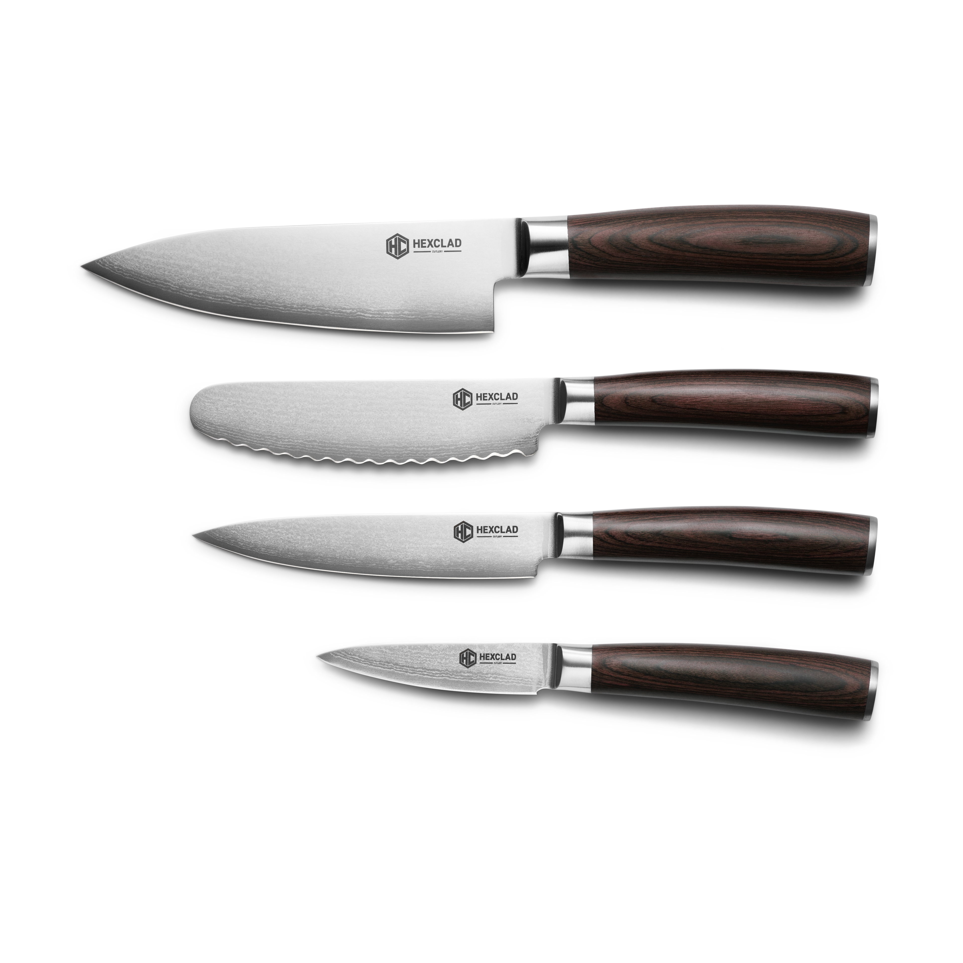 Damascus Steel Studio Knife Set 5-pc (Espresso)